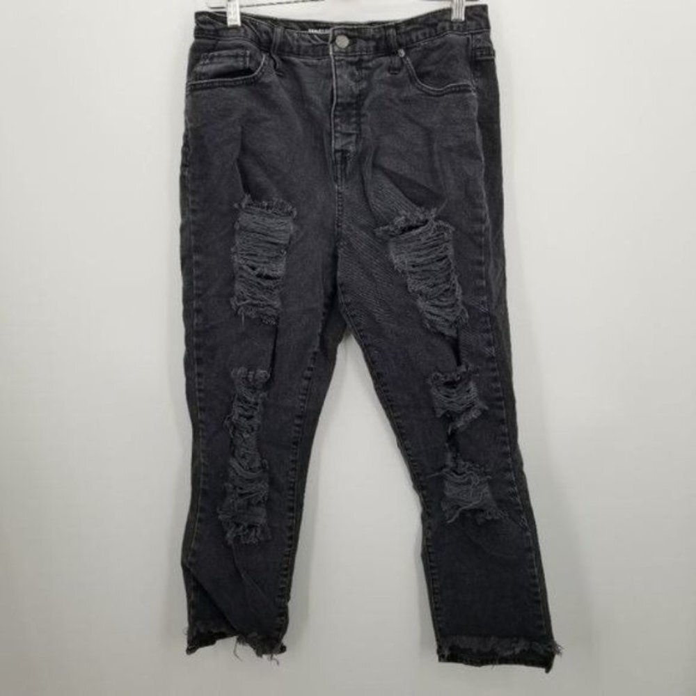 Mossimo Supply Co. High Rise Mom Jean Distressed 12